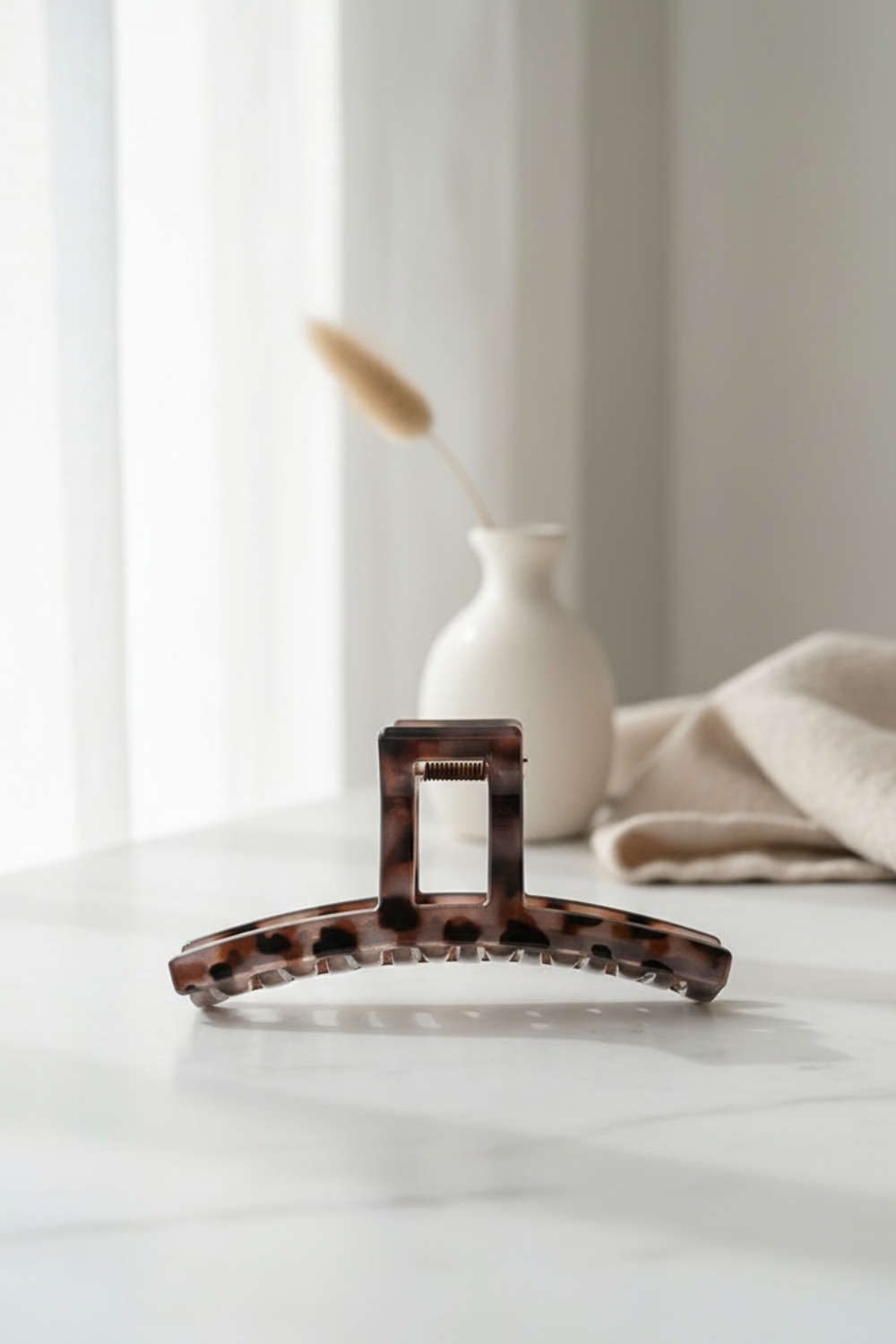 Leopard-print Large Arc Cross Square Geometric Acrylic Hair Grab Clips (6 Styles)