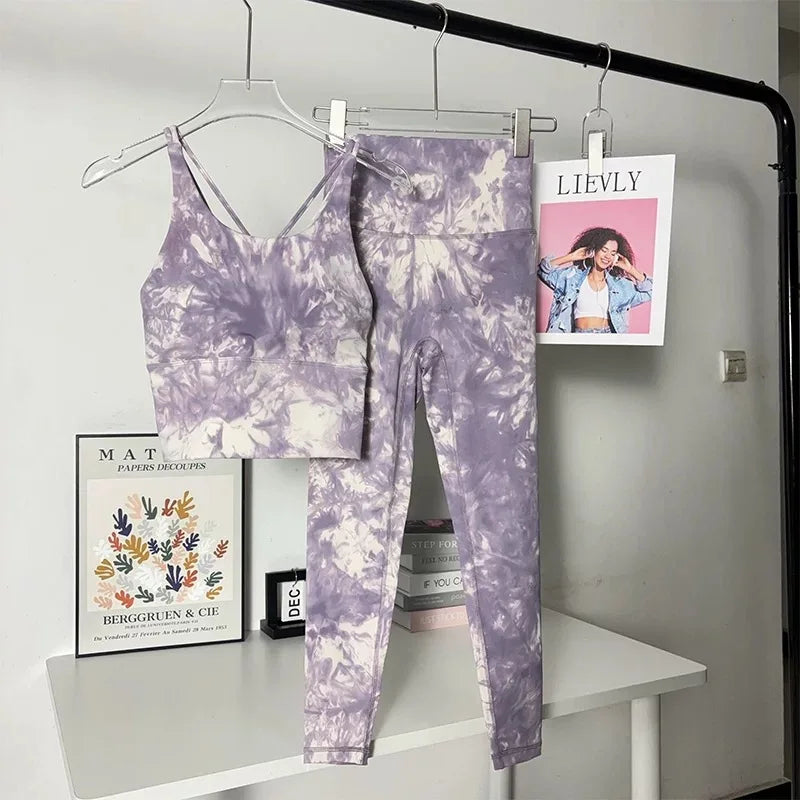 yoga suit set women's cross beauty back shockproof sports bra