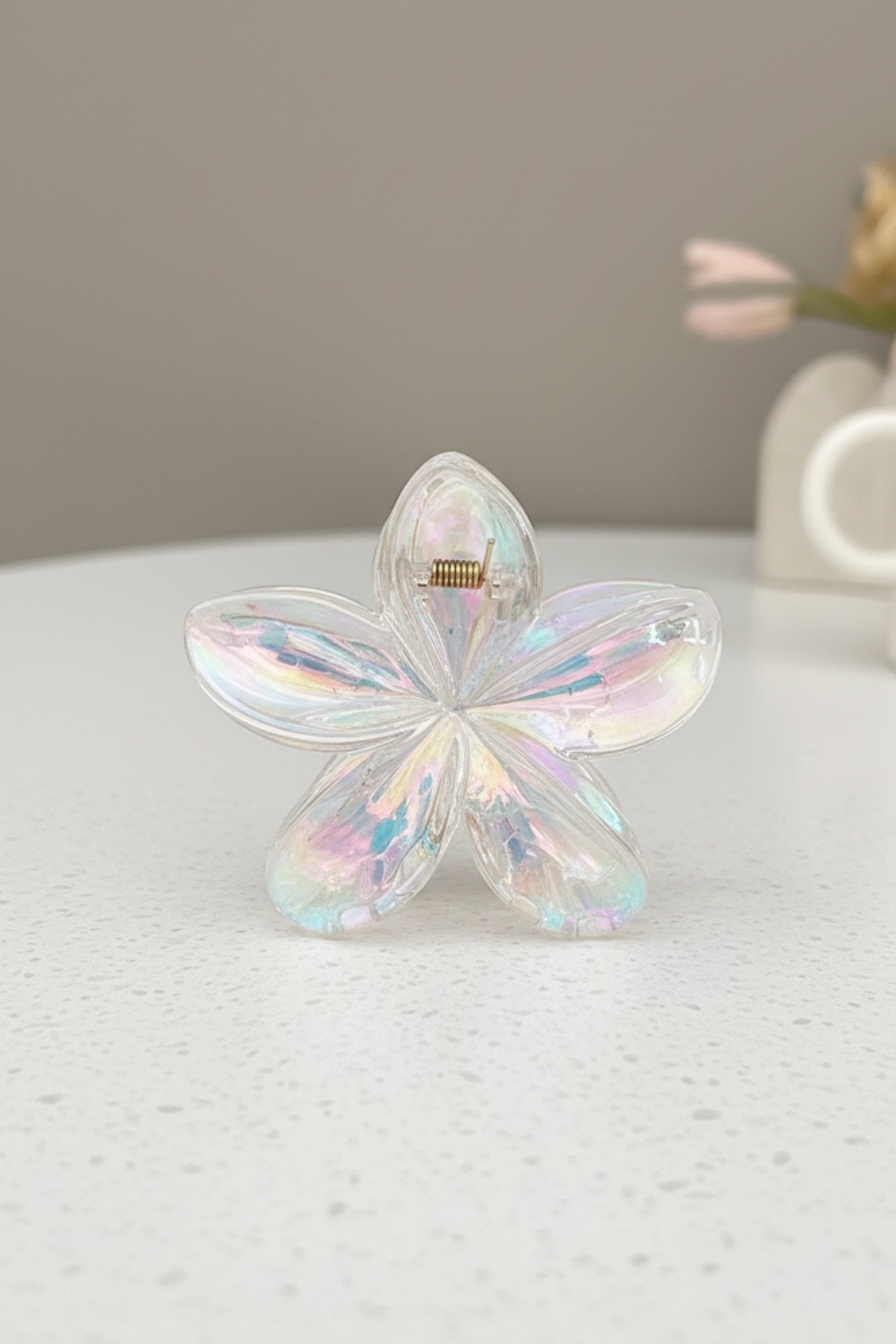 New Laser Gradient Flower Hair Claw Clips
