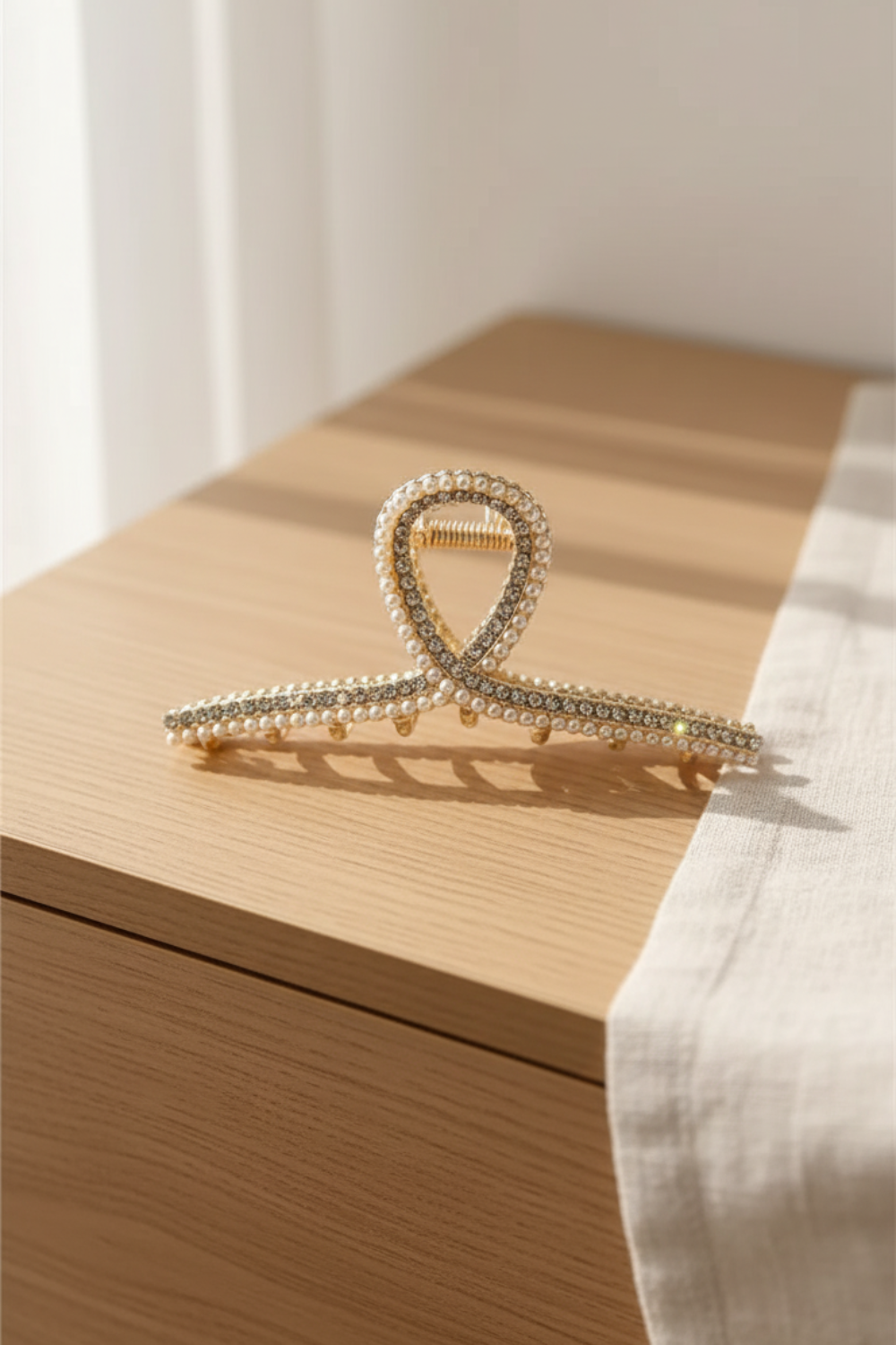 New Pearl Diamond Plate Hair Claw Clip (11 cm)