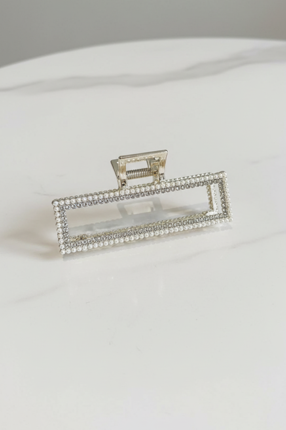 New Pearl Diamond Plate Hair Claw Clip (11 cm)