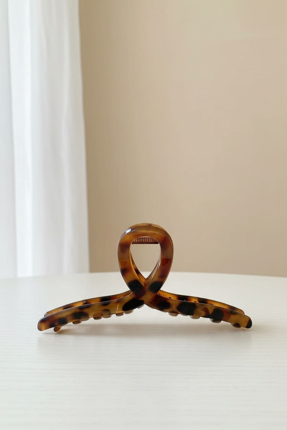 Leopard-print Large Arc Cross Square Geometric Acrylic Hair Grab Clips (6 Styles)