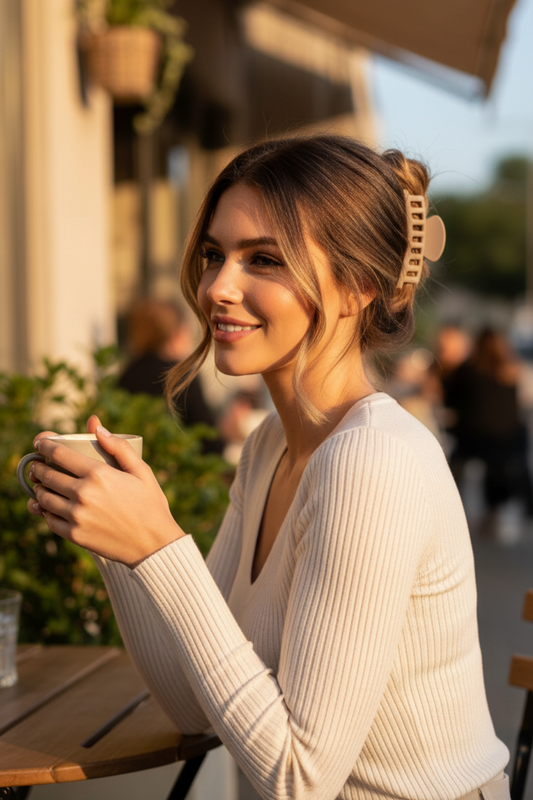 Matte Geometric Hair Claws For Women Thick Hair (11 cm)