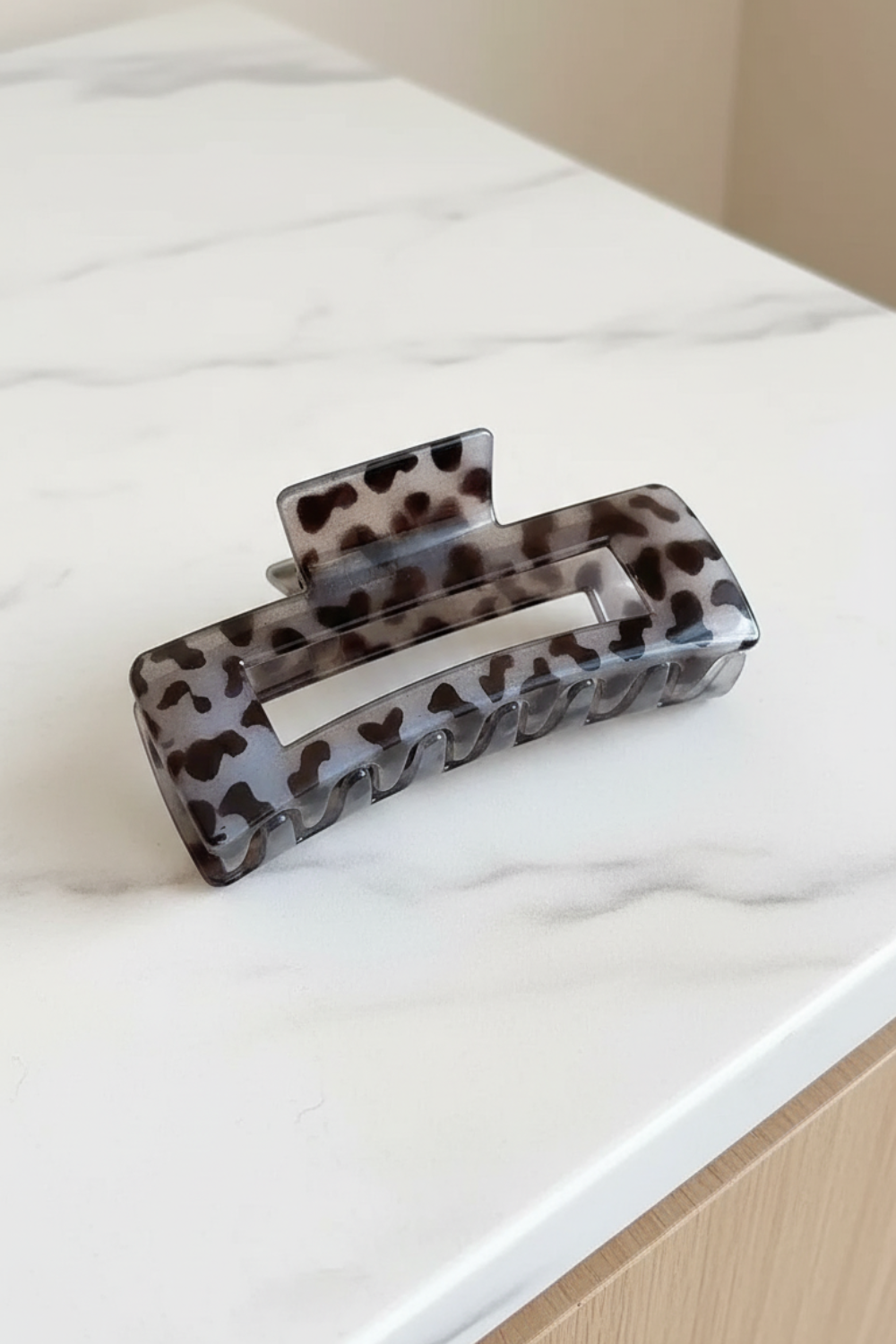 Leopard-print Large Arc Cross Square Geometric Acrylic Hair Grab Clips (6 Styles)