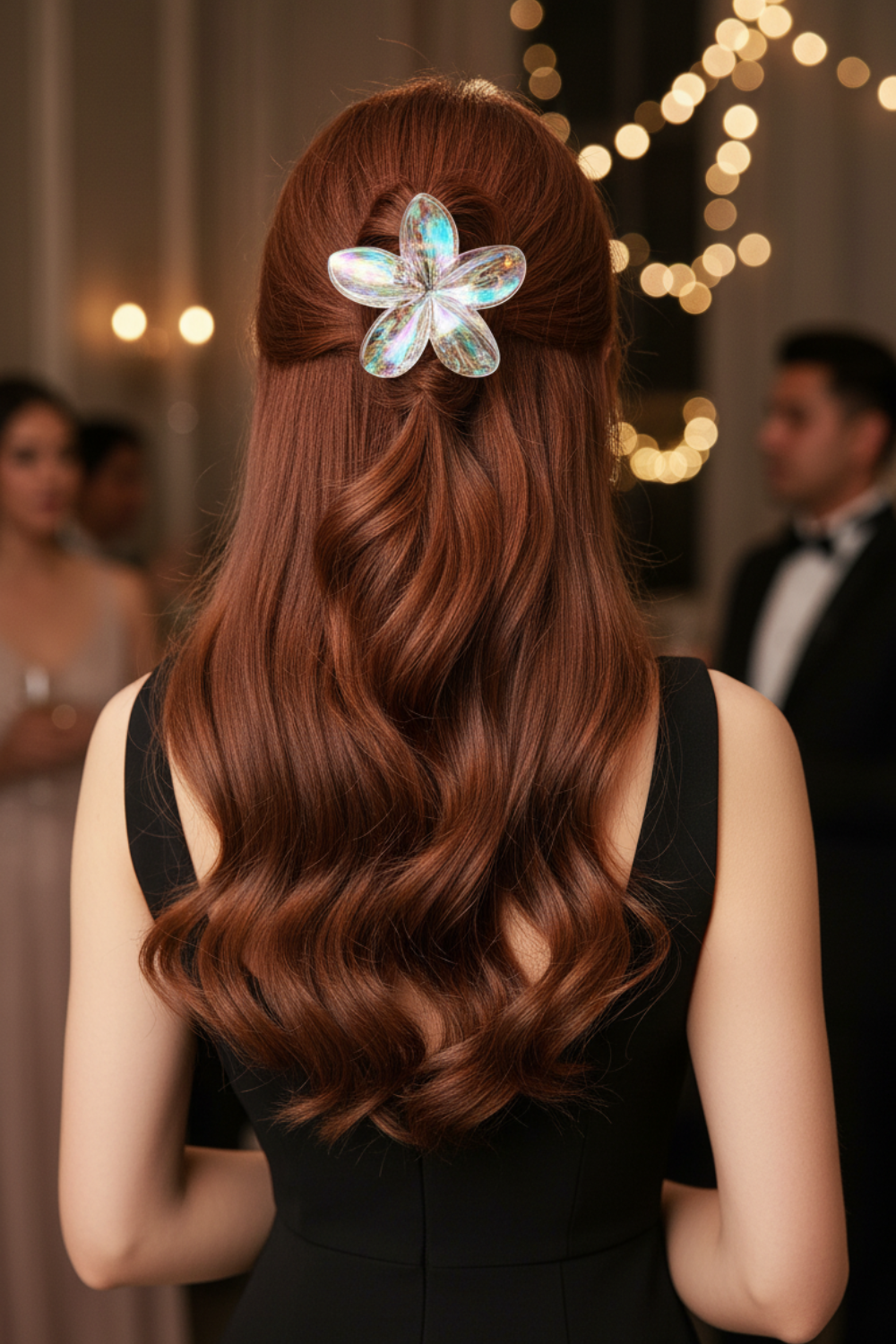 New Laser Gradient Flower Hair Claw Clips