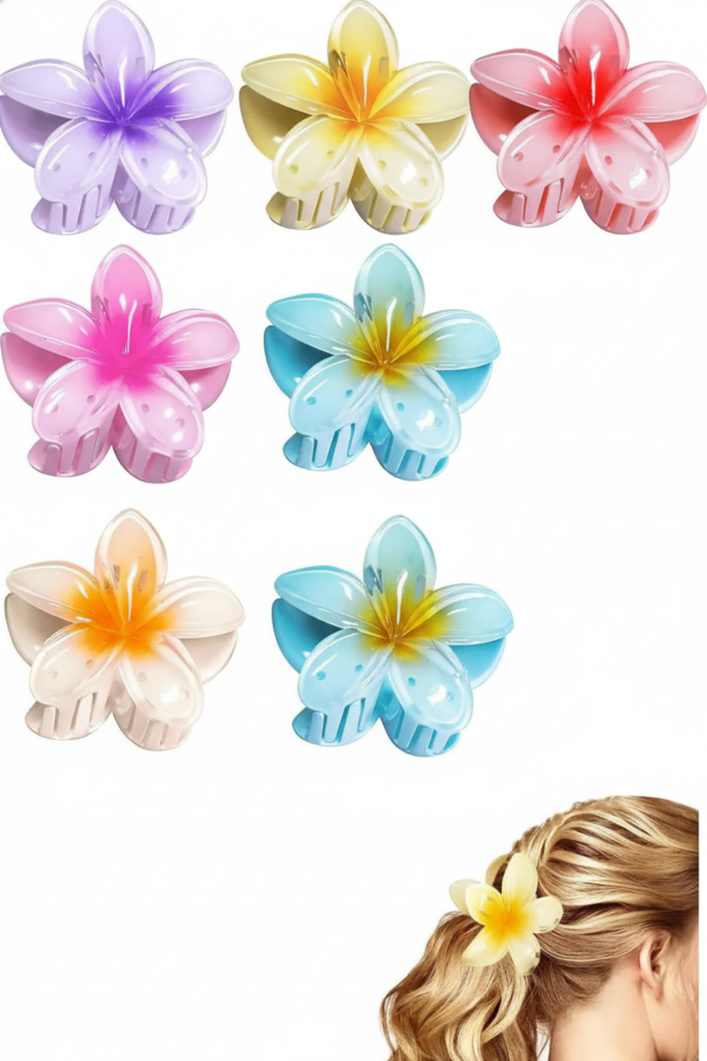 6-Pack Elegant Acrylic Plumeria Wer Claws (8.5 cm)