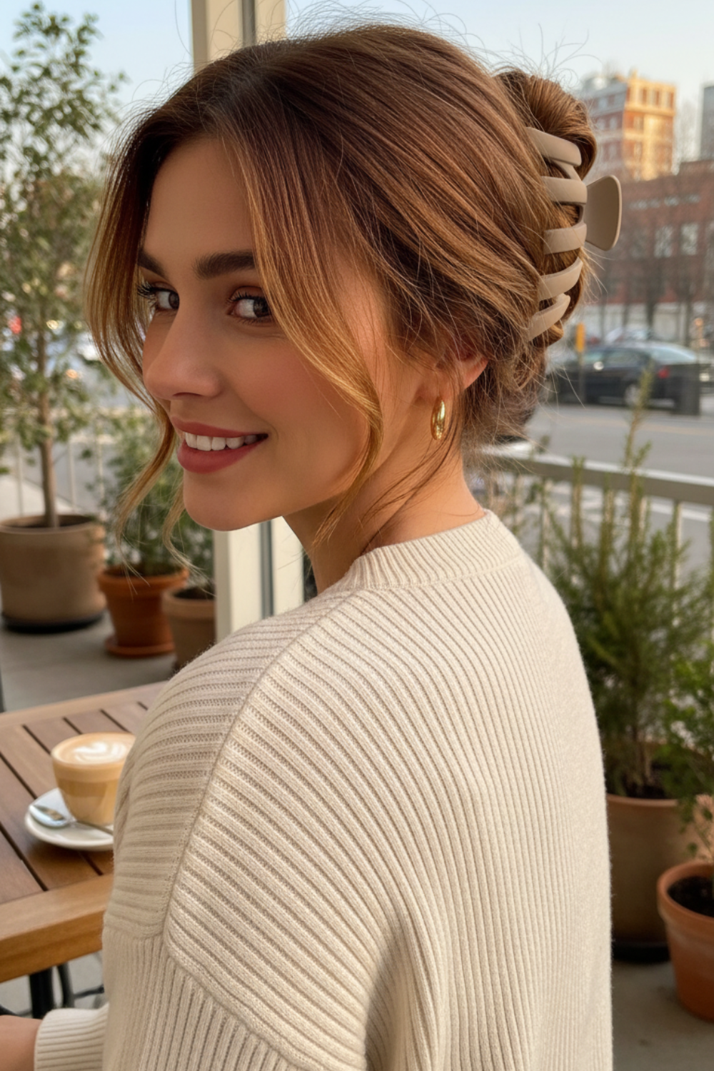 Matte Geometric Hair Claws For Women Thick Hair (11 cm)