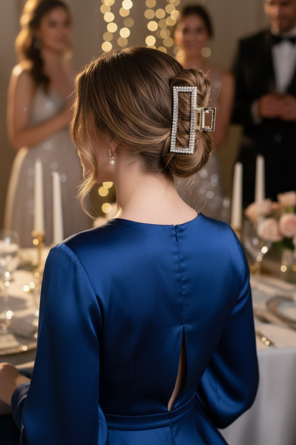 New Pearl Diamond Plate Hair Claw Clip (11 cm)