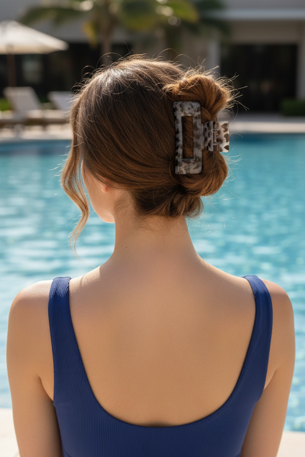 Leopard-print Large Arc Cross Square Geometric Acrylic Hair Grab Clips (6 Styles)