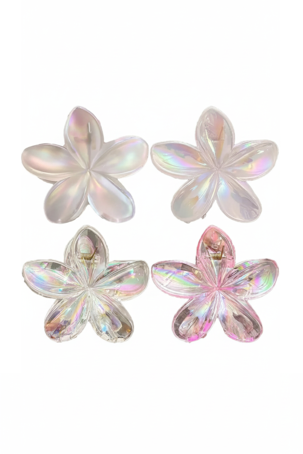 New Laser Gradient Flower Hair Claw Clips