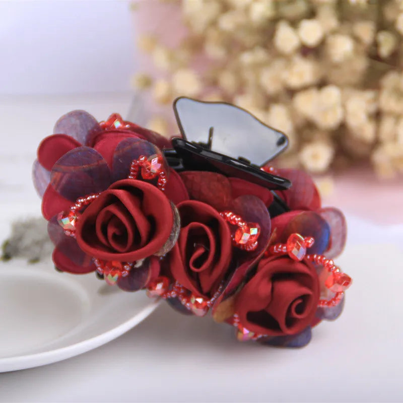 Women Hair Flowers  Claw Clips