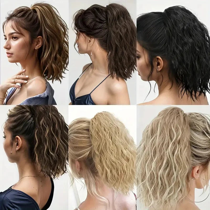Water Wave Curly Claw Clip-in Ponytail Hair Extension