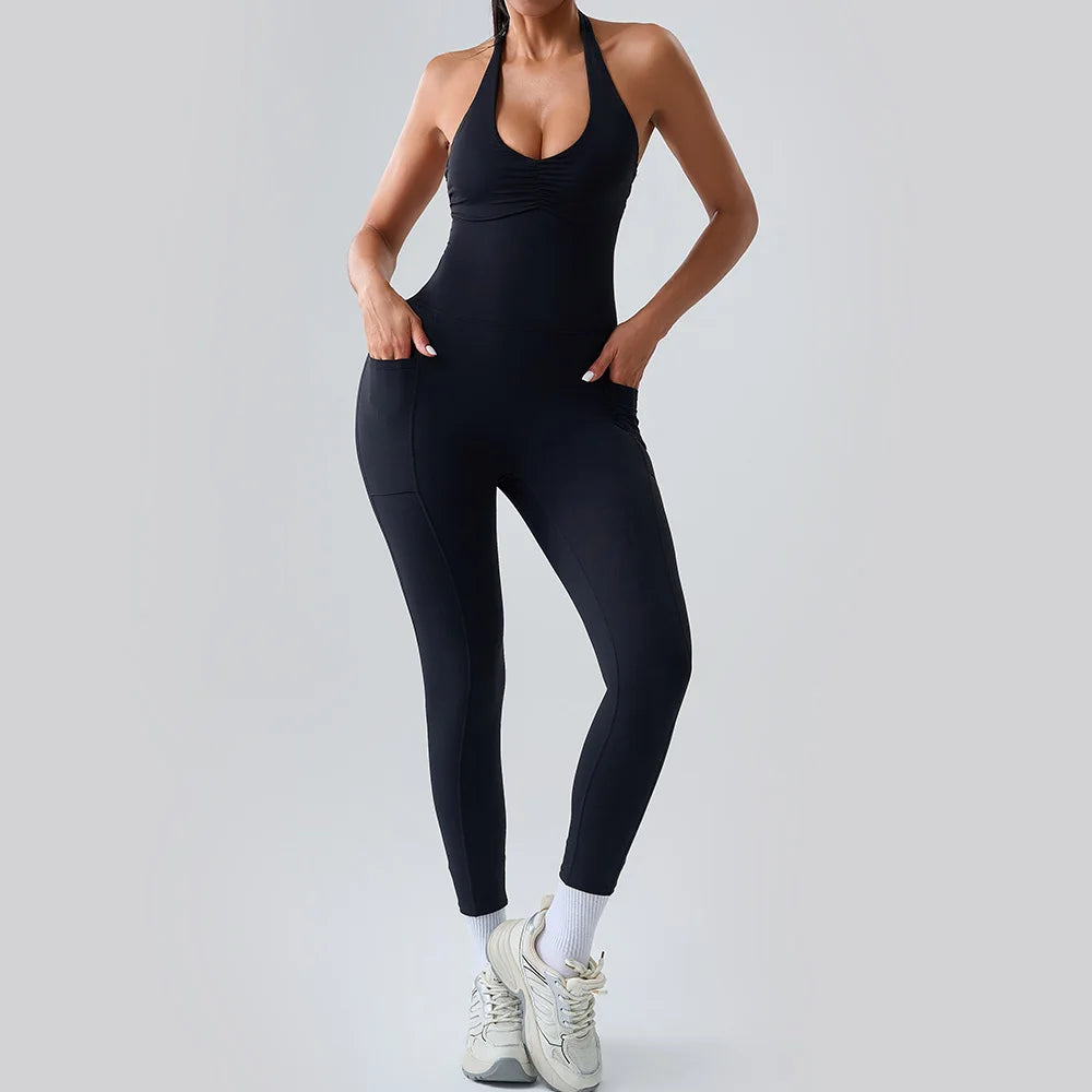 Jumpsuit Gym Set Women Training Yoga Suit Sportswear