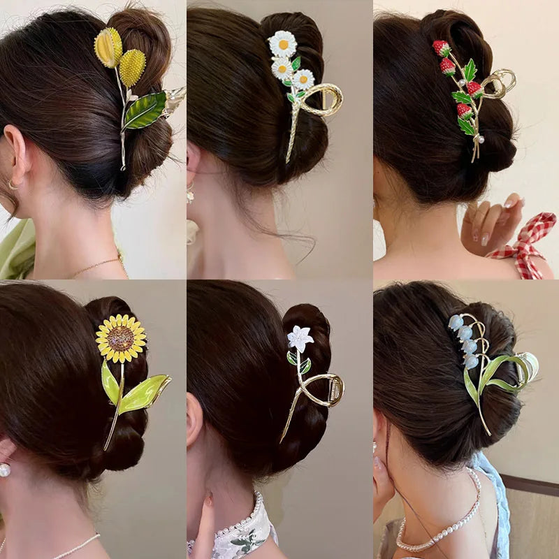 New Sweet Flower Durian Hair Claw Clip