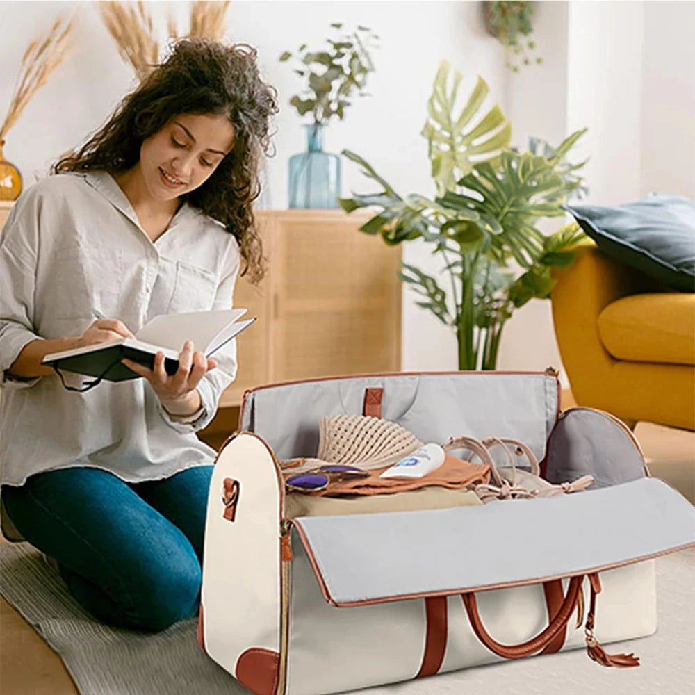 Foldable Suitbag Waterproof Clothes Totes Large Capacity Travel Duffle Bags Women