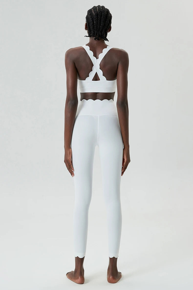 Women’s Solid Color Gym Suit – Two-Piece Super Stretch Fitness &amp; Yoga Set