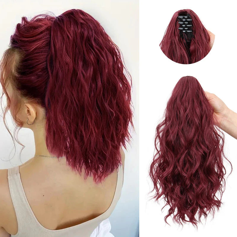 Water Wave Curly Claw Clip-in Ponytail Hair Extension