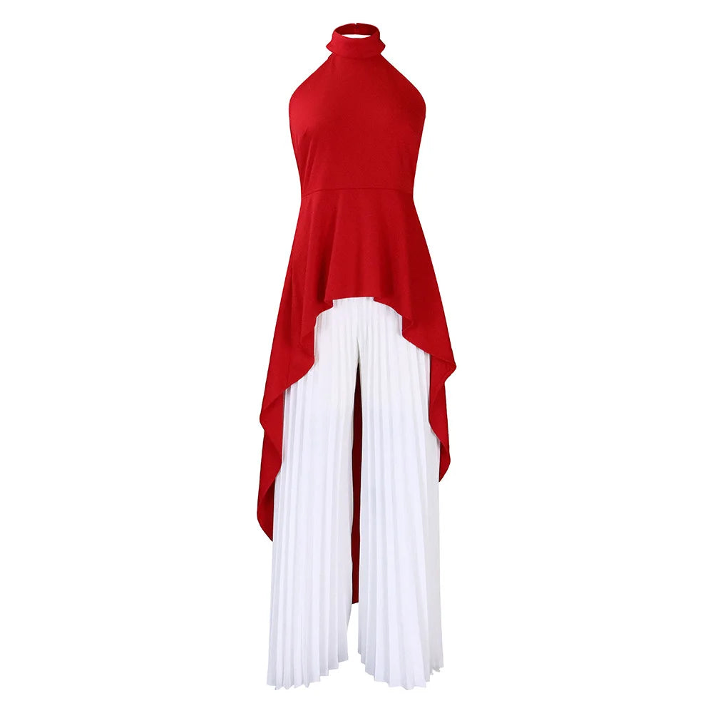 Elegant Tow Piece Set Women Outfit Backless Top