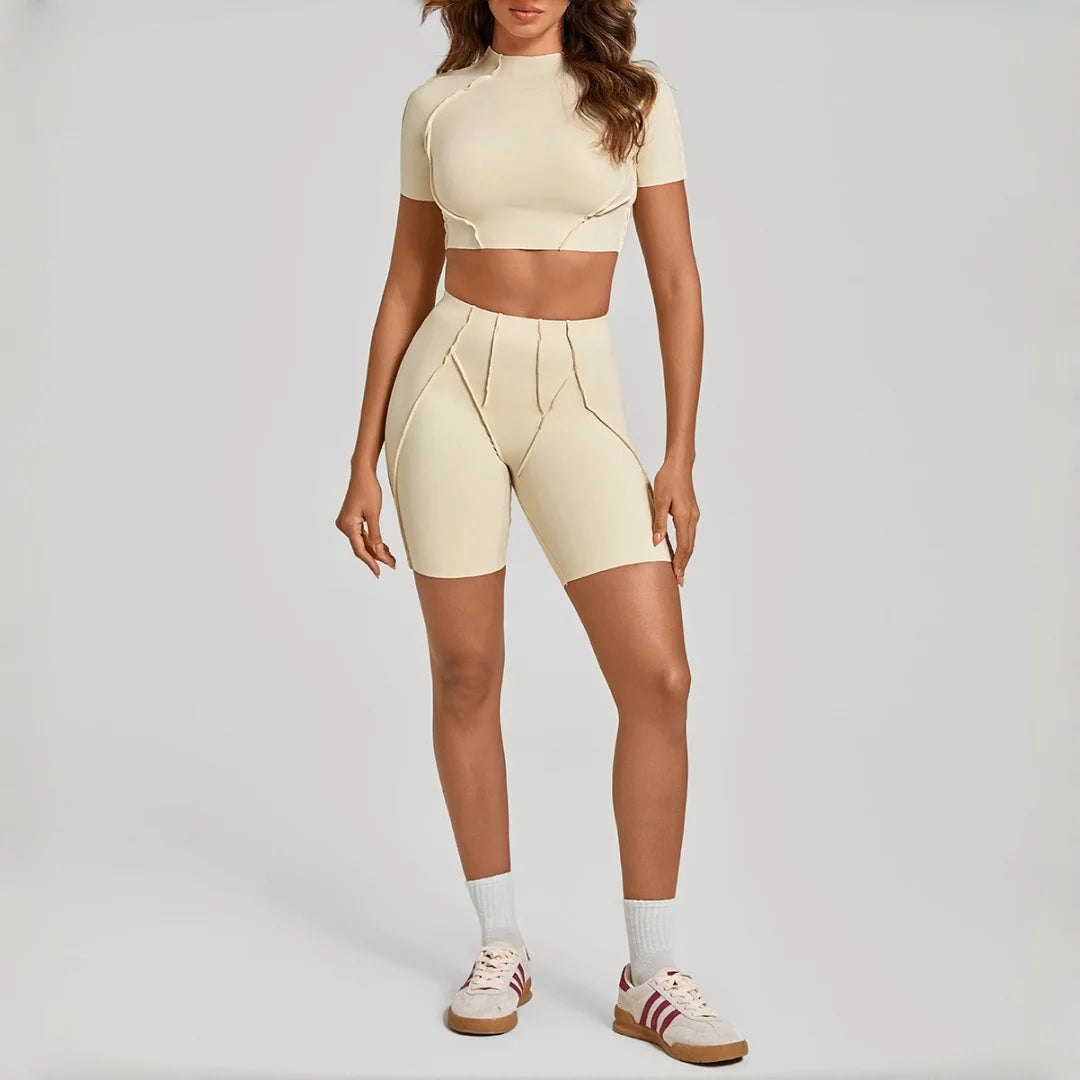 Seamless Yoga Sets Sports Fitness Hip-lifting High Waist Skinny Long-sleeved Suit Running Workout Gym Leggings Sets for Women