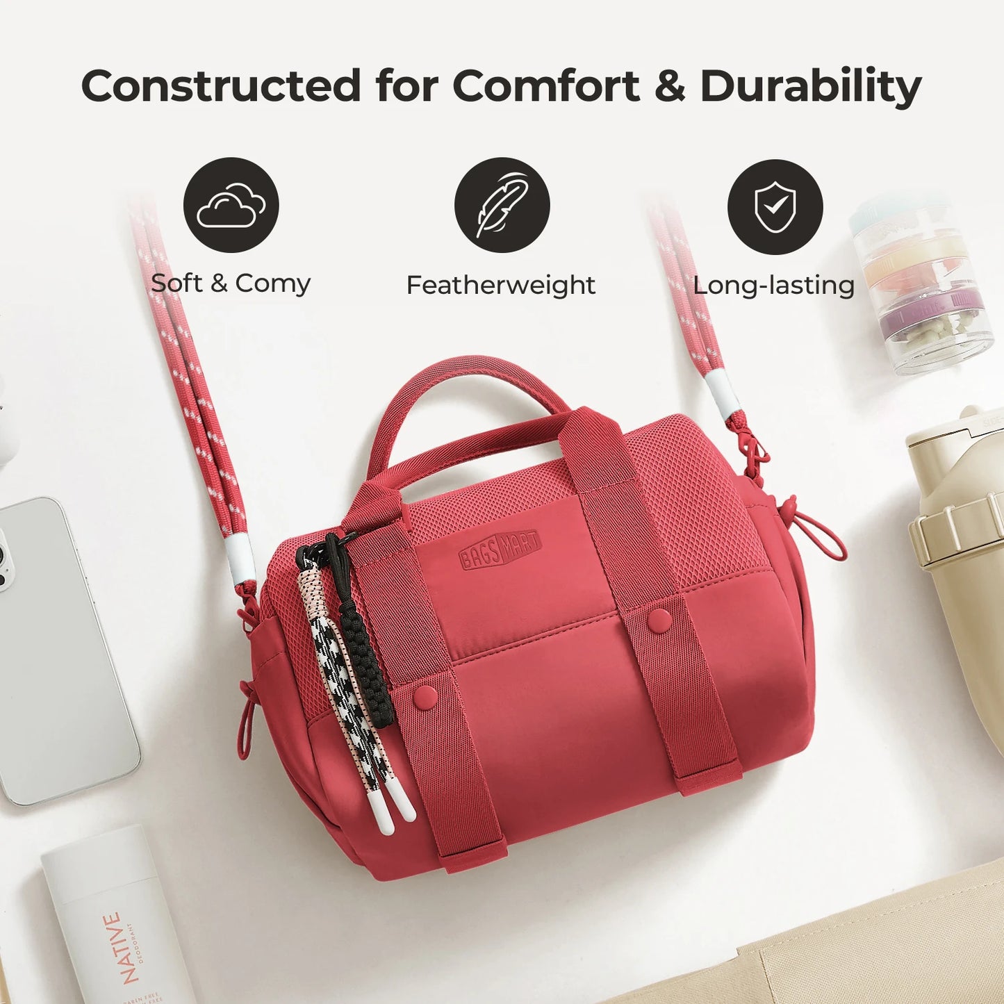 Boston Bag for Women Mini Duffel Shoulder Crossbody Bag Waterproof