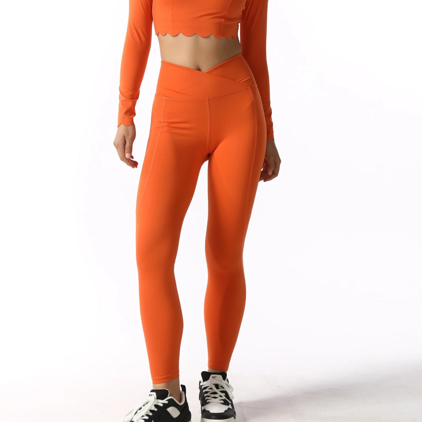 Black Square Neck Tight High Elastic Skinny Yoga Sports Long Sleeves