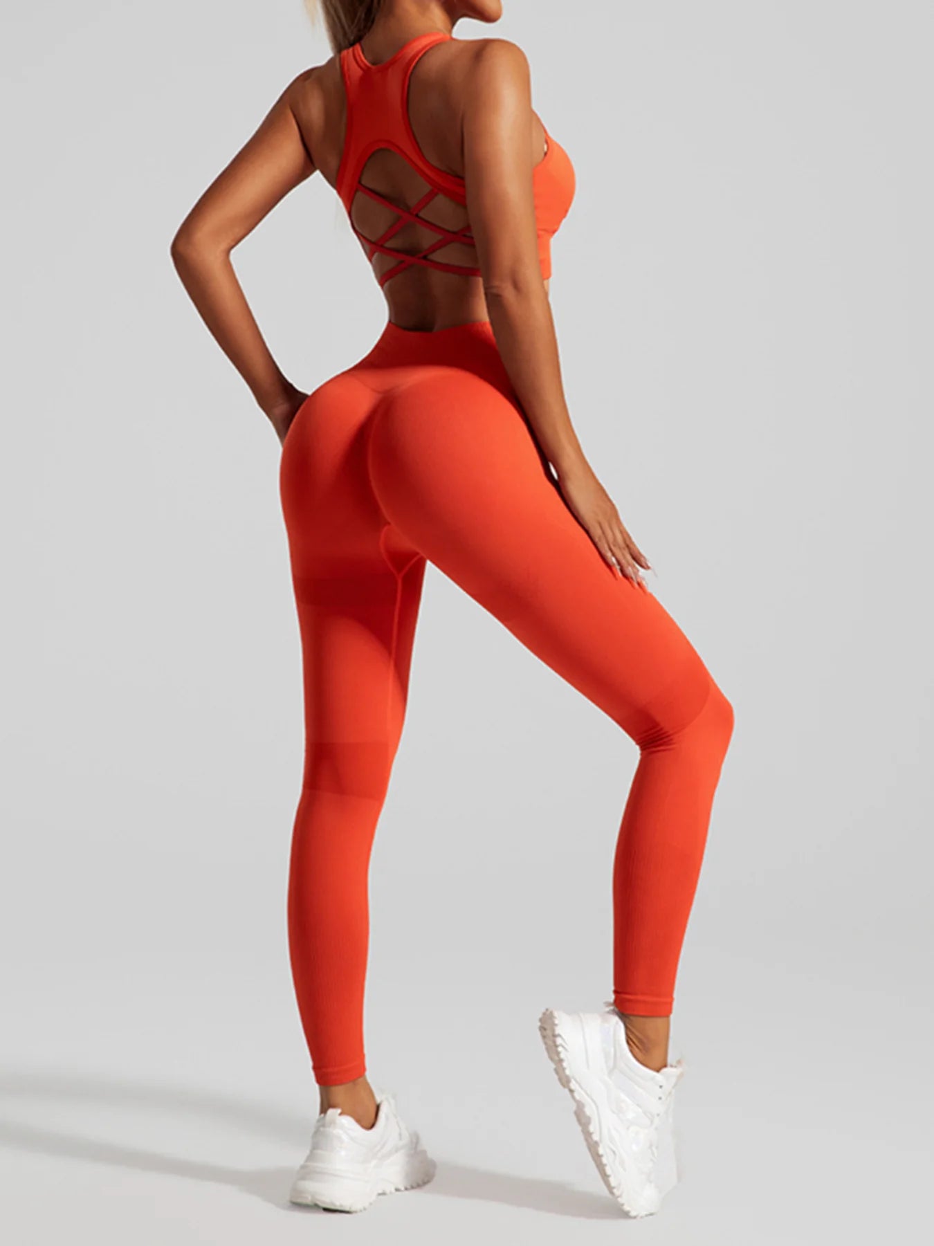 Women's Seamless Workout Set High Waisted Yoga Pants & Sports Bra