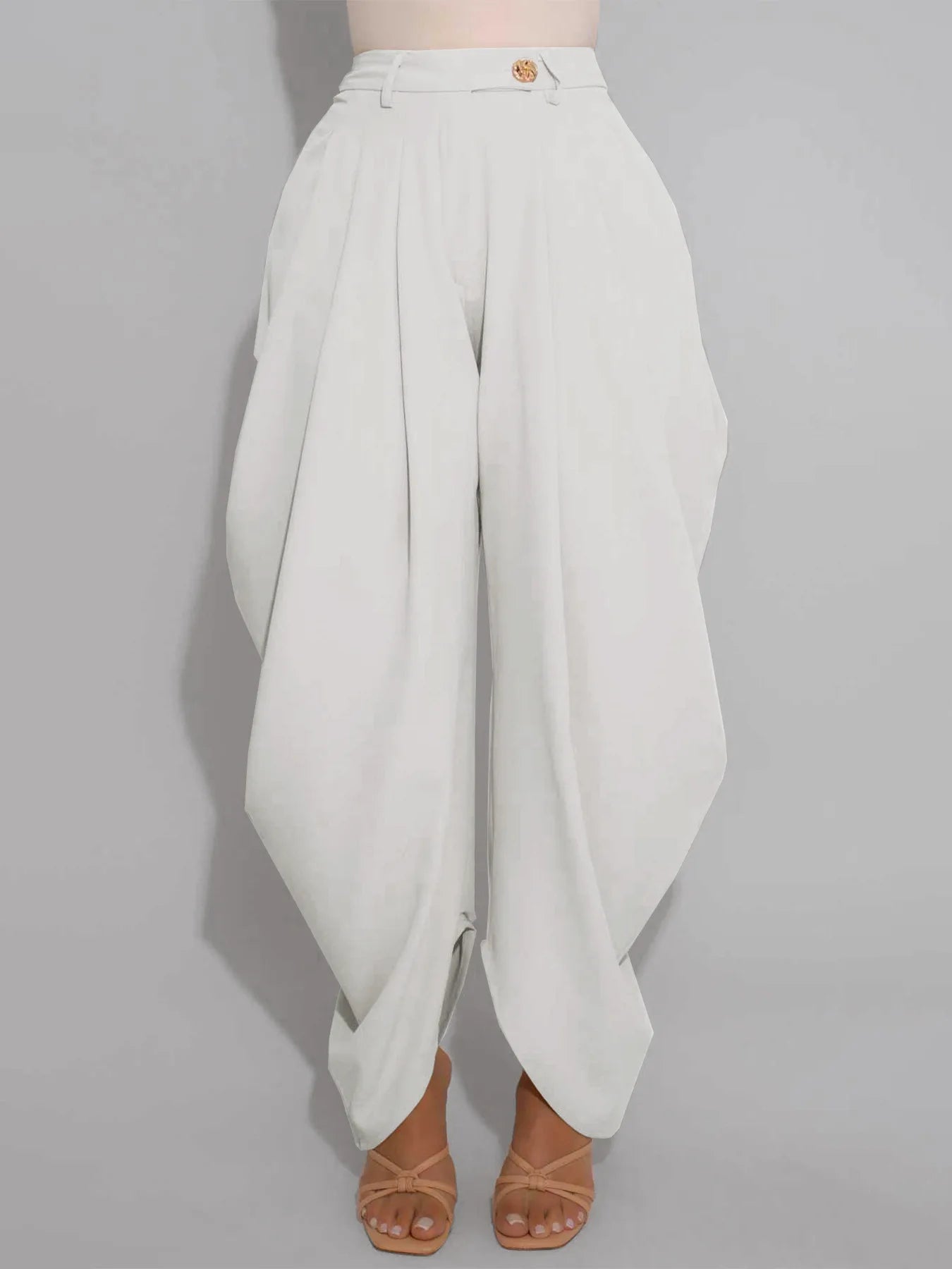 Loose Flower Bud Pants Women High Waist Long Pants