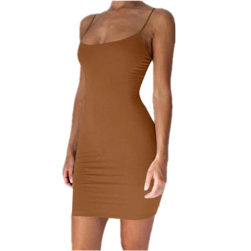 Summer Spaghetti Strap Mini Dress 2026 Women