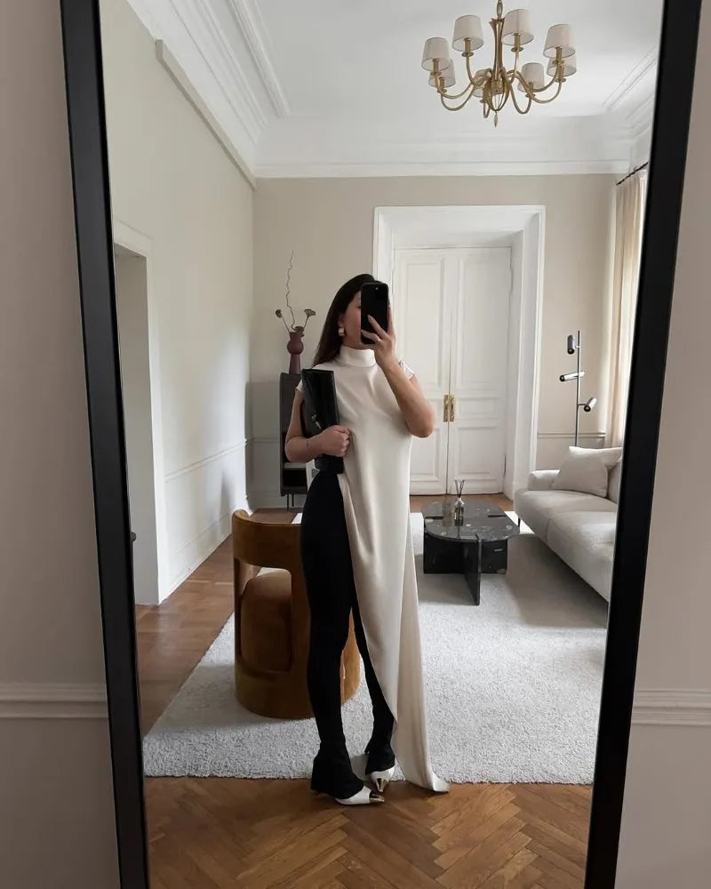 Women Solid Fashion Satin Maxi Dress