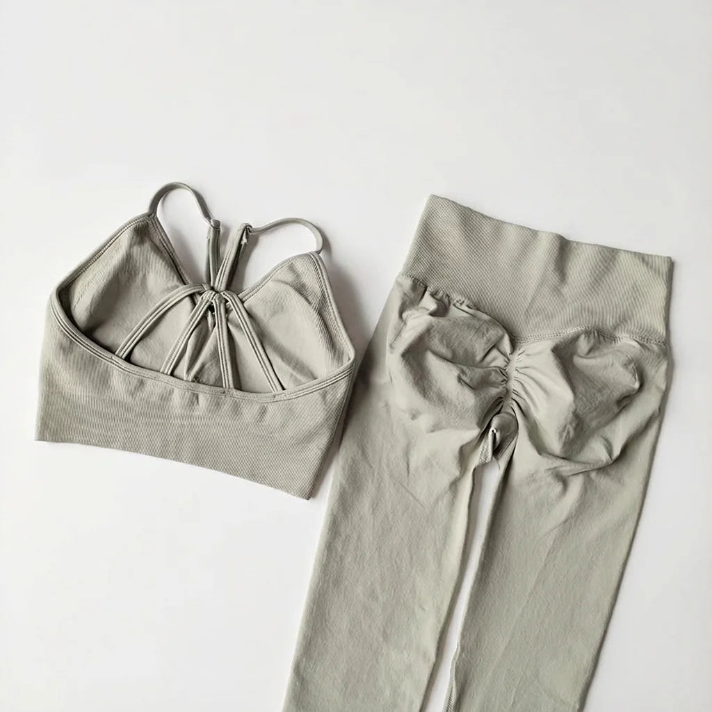 Women's Seamless Yoga Suit High Waist Sports Bra &amp; Leggings Gym Set