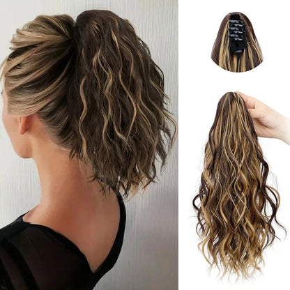 Water Wave Curly Claw Clip-in Ponytail Hair Extension