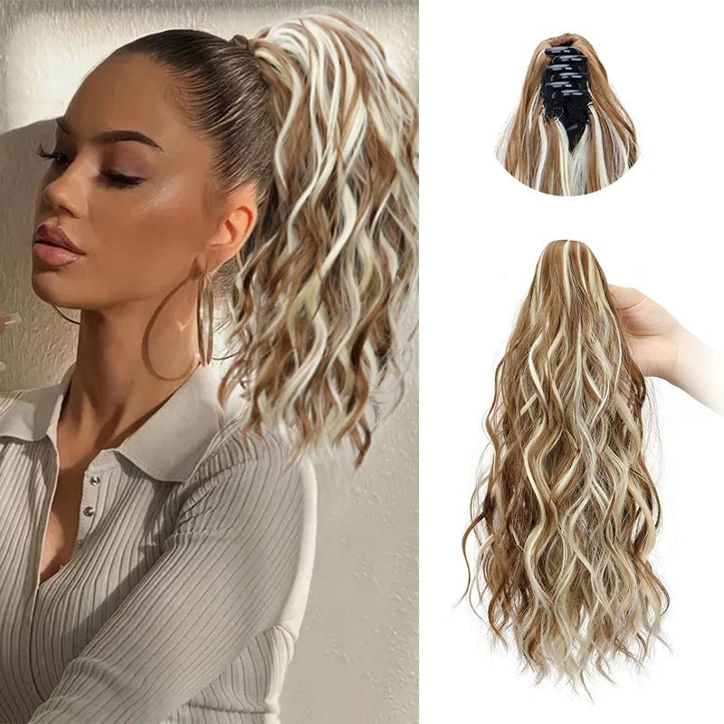 Water Wave Curly Claw Clip-in Ponytail Hair Extension