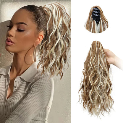 Water Wave Curly Claw Clip-in Ponytail Hair Extension