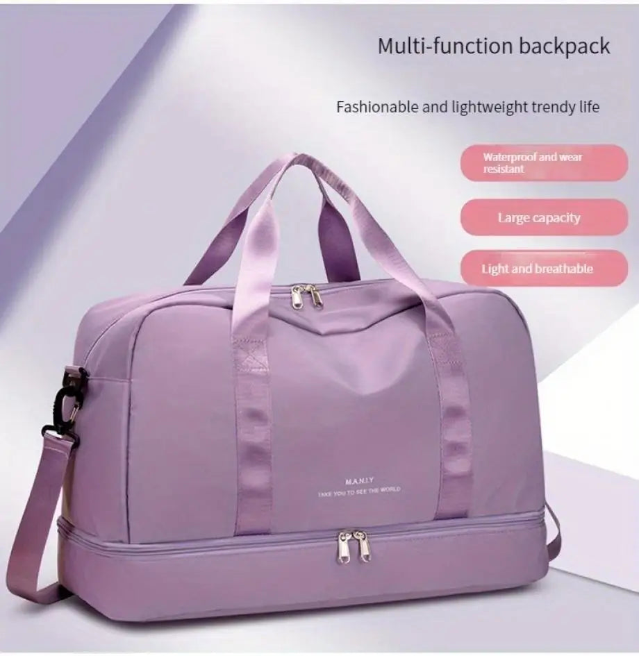 Expandable Travel Duffle Bag for Women, Sports Handbag, Fitness Bag, Large Capacity