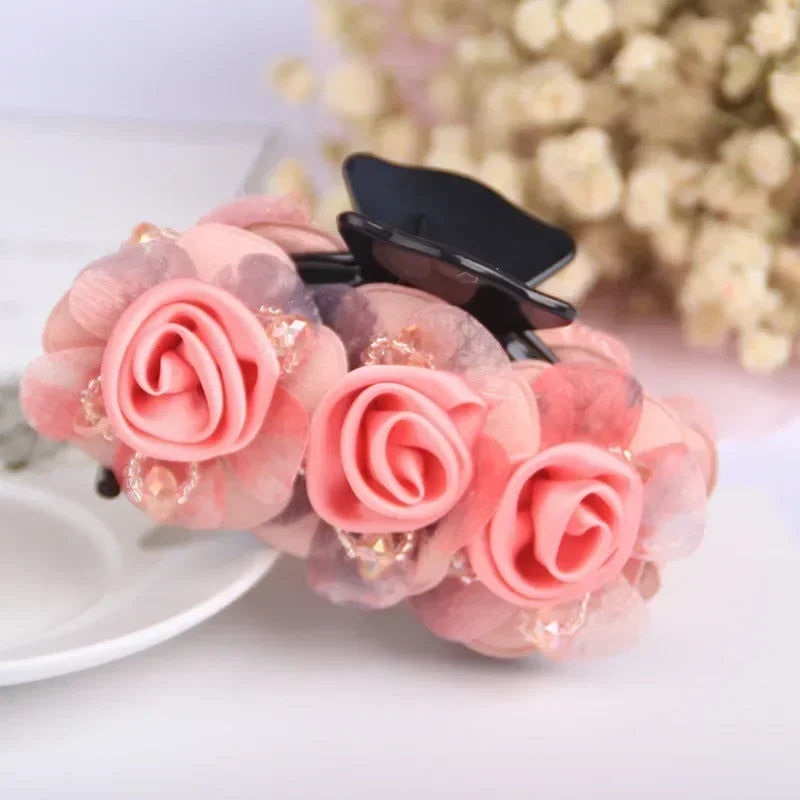 Women Hair Flowers  Claw Clips