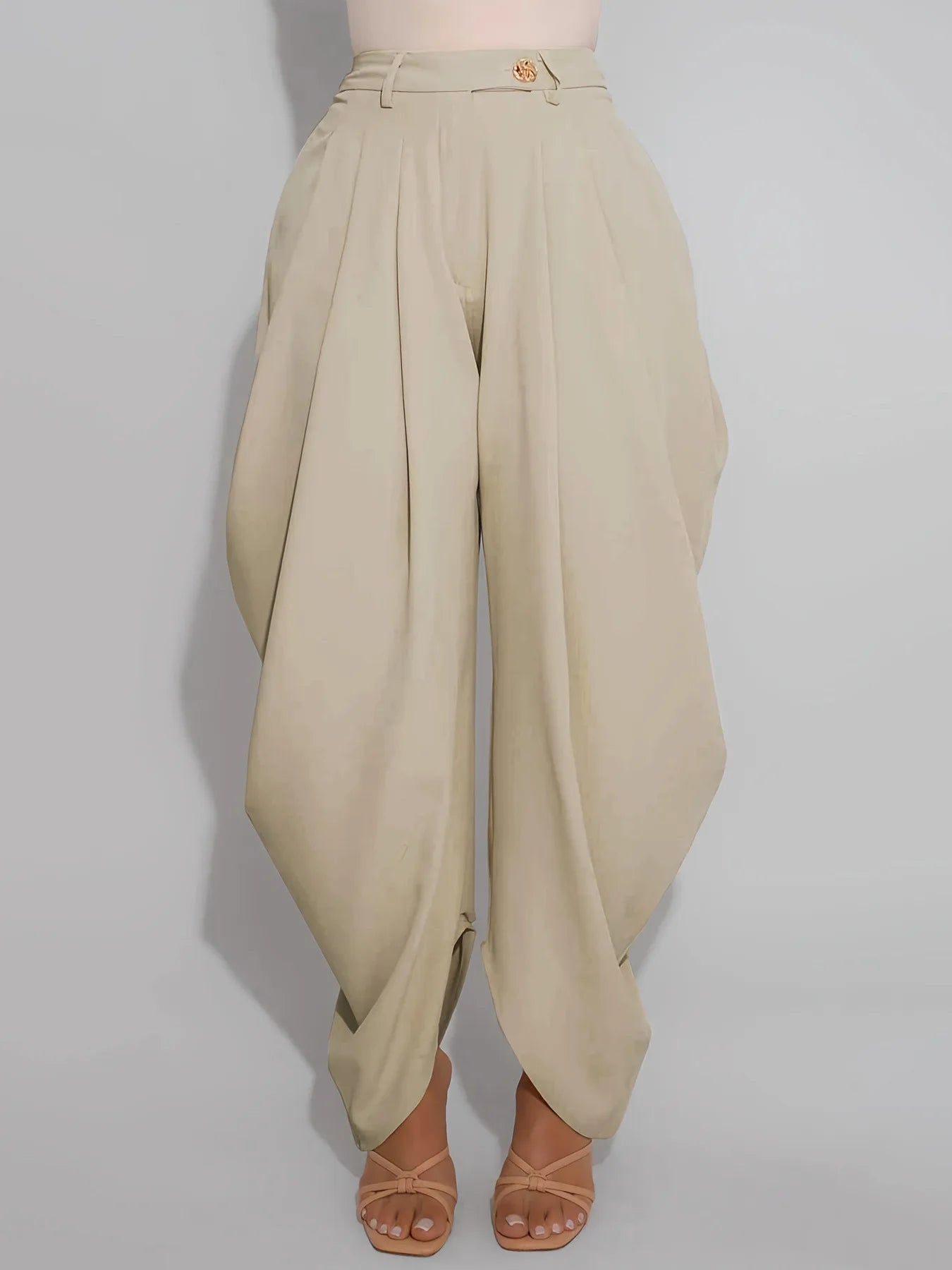 Loose Flower Bud Pants Women High Waist Long Pants