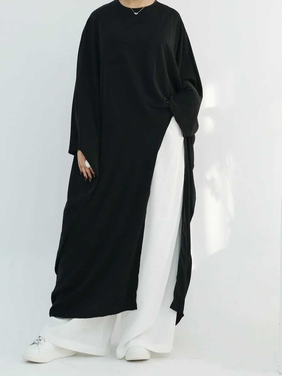 Elegant Modest Abaya – Irregular Solid Long Dress for Muslim Women