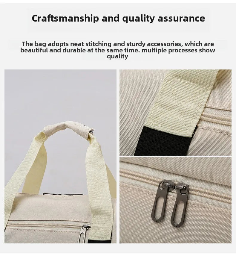 Expandable Travel Duffle Bag for Women, Sports Handbag, Fitness Bag, Large Capacity, One Shoulder Weekend Overnight Bag