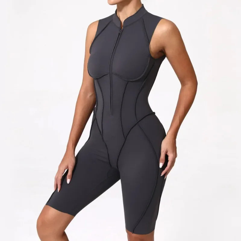 New Seamless Yoga Jumpsuits Sports Fitness Hip-lifting Backless Skinny Zipper