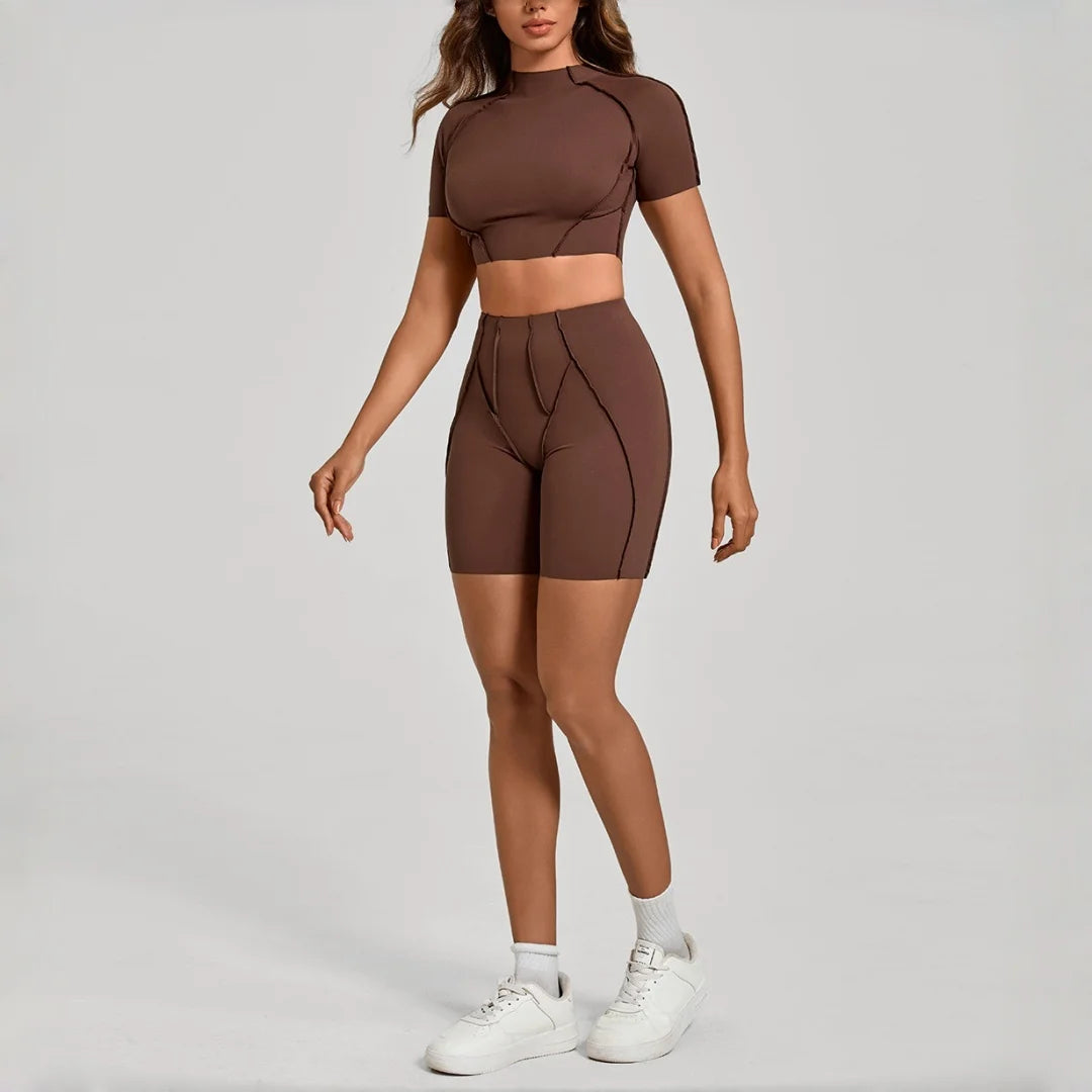 Seamless Yoga Sets Sports Fitness Hip-lifting High Waist Skinny Long-sleeved Suit Running Workout Gym Leggings Sets for Women