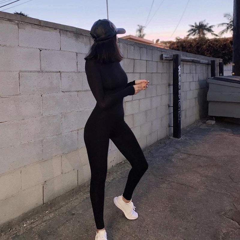 Sexy Jumpsuit Streetwear Long Sleeve Sport Fitness Jumpsuits Romper