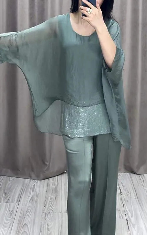 Women Double-layer Top Two-piece Suit