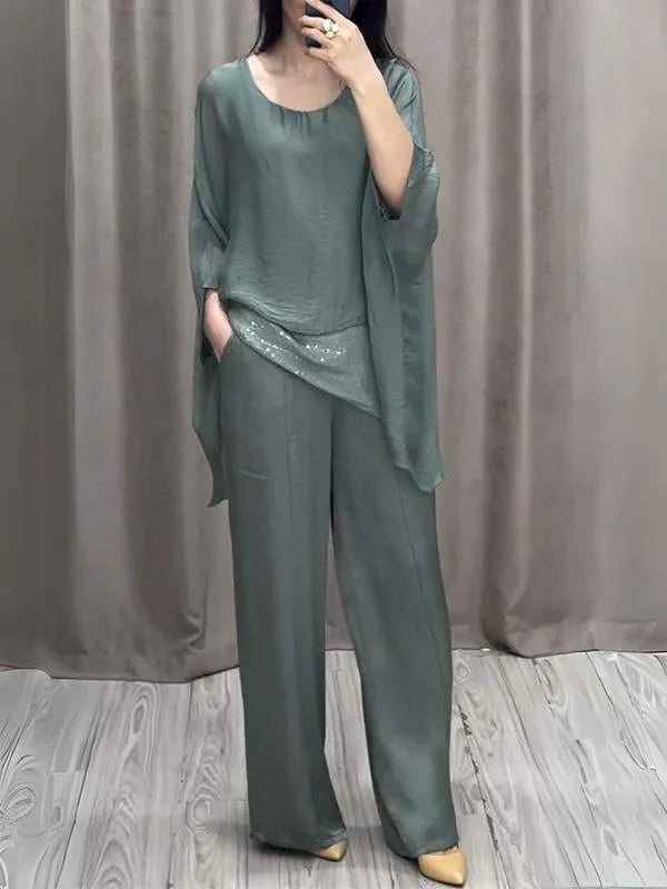 Women Double-layer Top Two-piece Suit