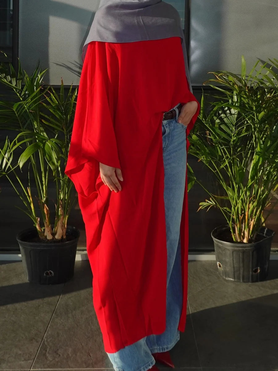 Elegant Modest Abaya – Irregular Solid Long Dress for Muslim Women