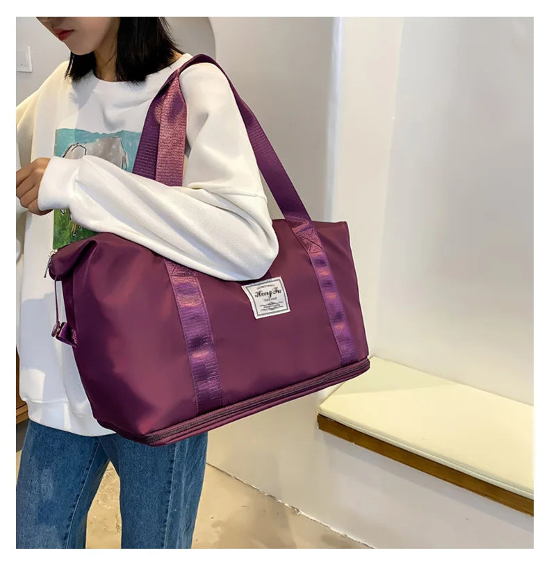 Travel Duffle Bag Nylon Waterproof Sports Gym Tote Bags for Women