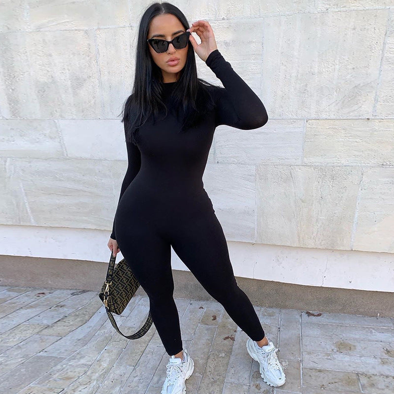 Sexy Jumpsuit Streetwear Long Sleeve Sport Fitness Jumpsuits Romper