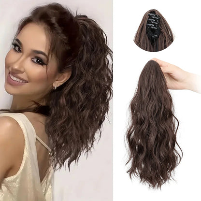 Water Wave Curly Claw Clip-in Ponytail Hair Extension