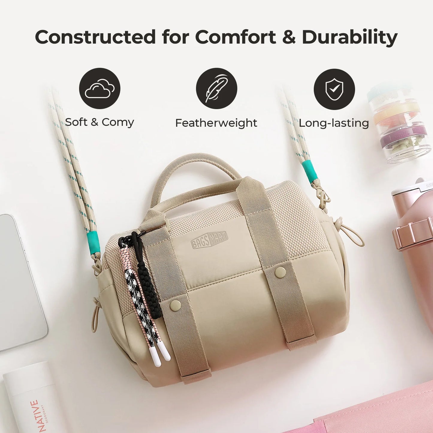 Boston Bag for Women Mini Duffel Shoulder Crossbody Bag Waterproof