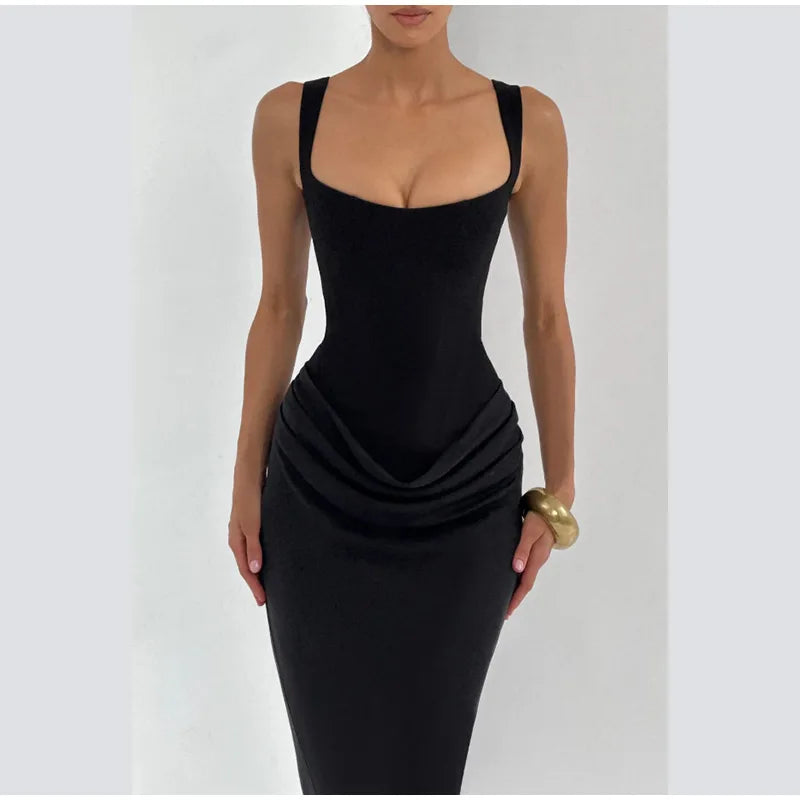 Sexy Square-Neck Halter Mini Dress – 2026 Summer Party Essential