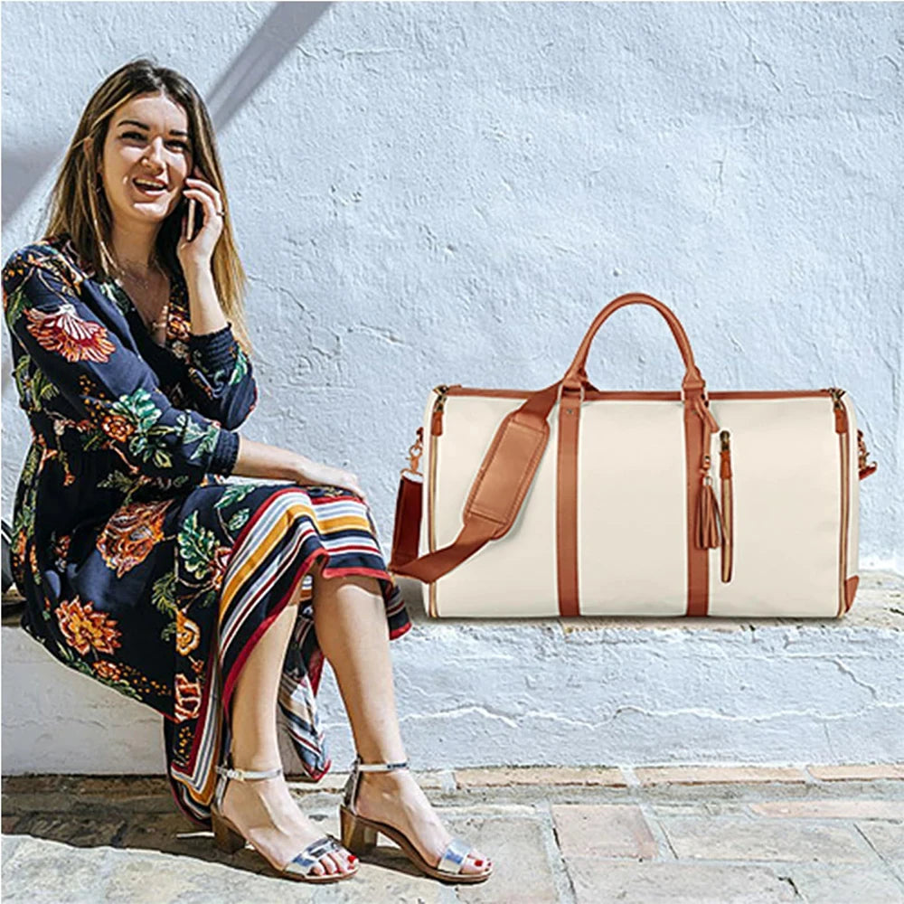 Foldable Suitbag Waterproof Clothes Totes Large Capacity Travel Duffle Bags Women